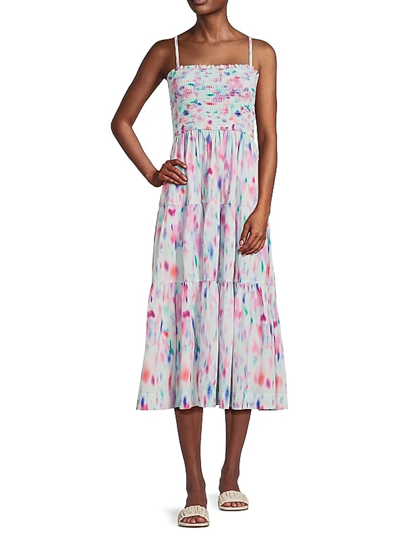 Kristen Hazy Ikat Midi-Dress