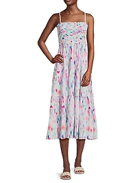 Kristen Hazy Ikat Midi-Dress