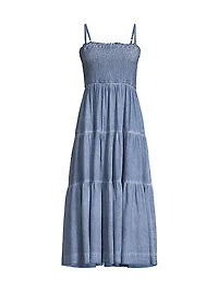 Kristen Slub Cotton Smocked Dress