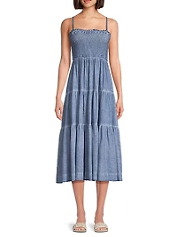 Kristen Slub Cotton Smocked Dress