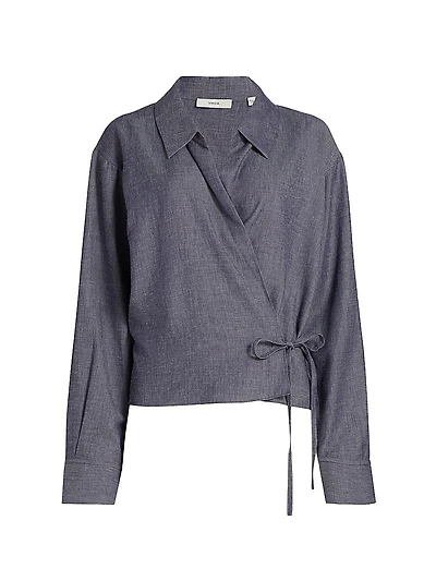 Collared Wrap Top
