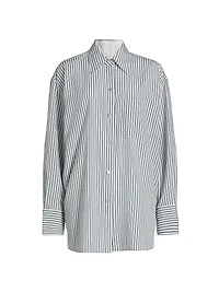 Furrow Stripe Button-Front Shirt