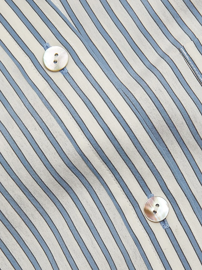 Furrow Stripe Button-Front Shirt