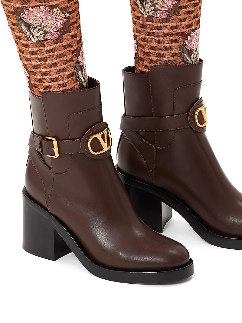 VLogo Signature Calfskin Ankle 70MM Boots