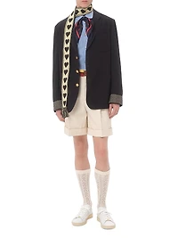 Single-Breasted Wool and Cotton Jacket