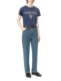 Cotton T-Shirt with Print and Patch