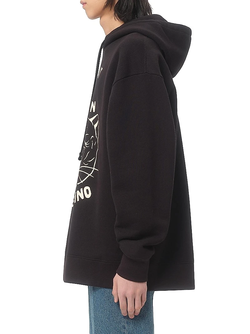 Cotton Sweatshirt with Chat De La Maison Patch