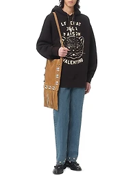 Cotton Sweatshirt with Chat De La Maison Patch