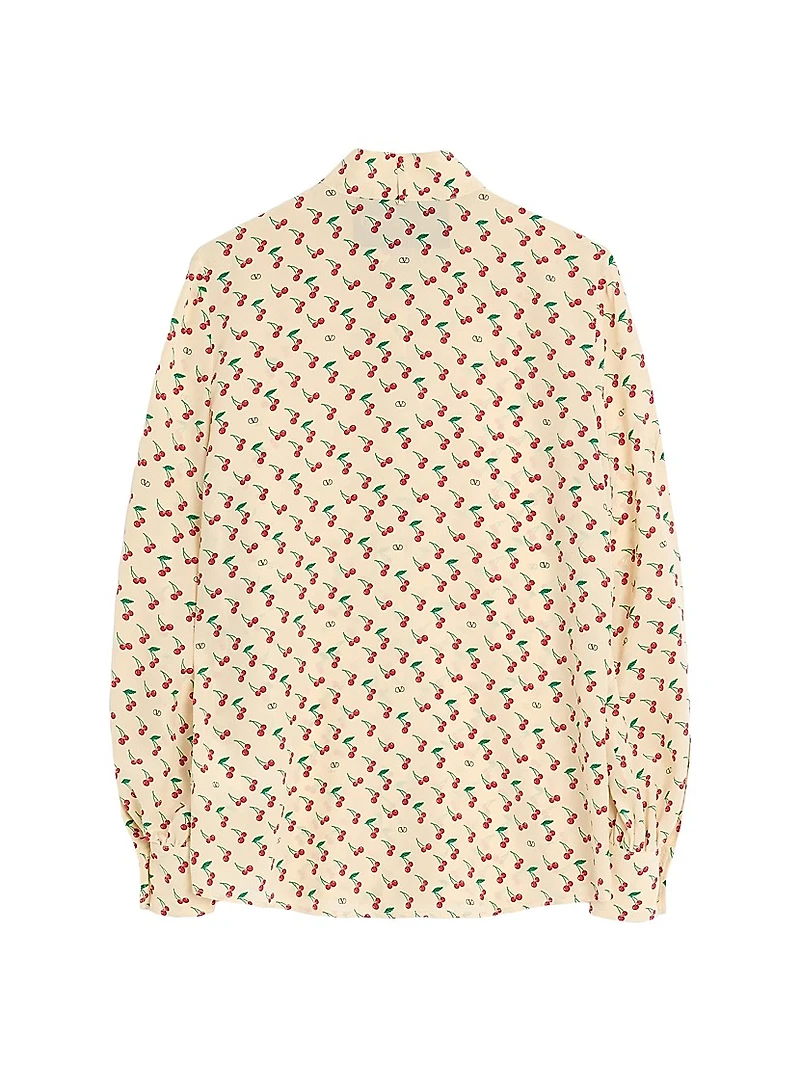 Crepe De Chine Shirt with Cherryfic Print