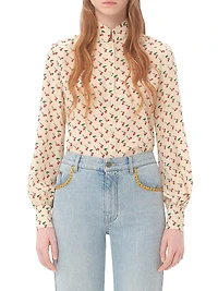 Crepe De Chine Shirt with Cherryfic Print
