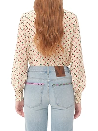 Crepe De Chine Shirt with Cherryfic Print