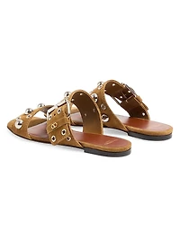 Nellcôte Crust Leather Slide Sandals