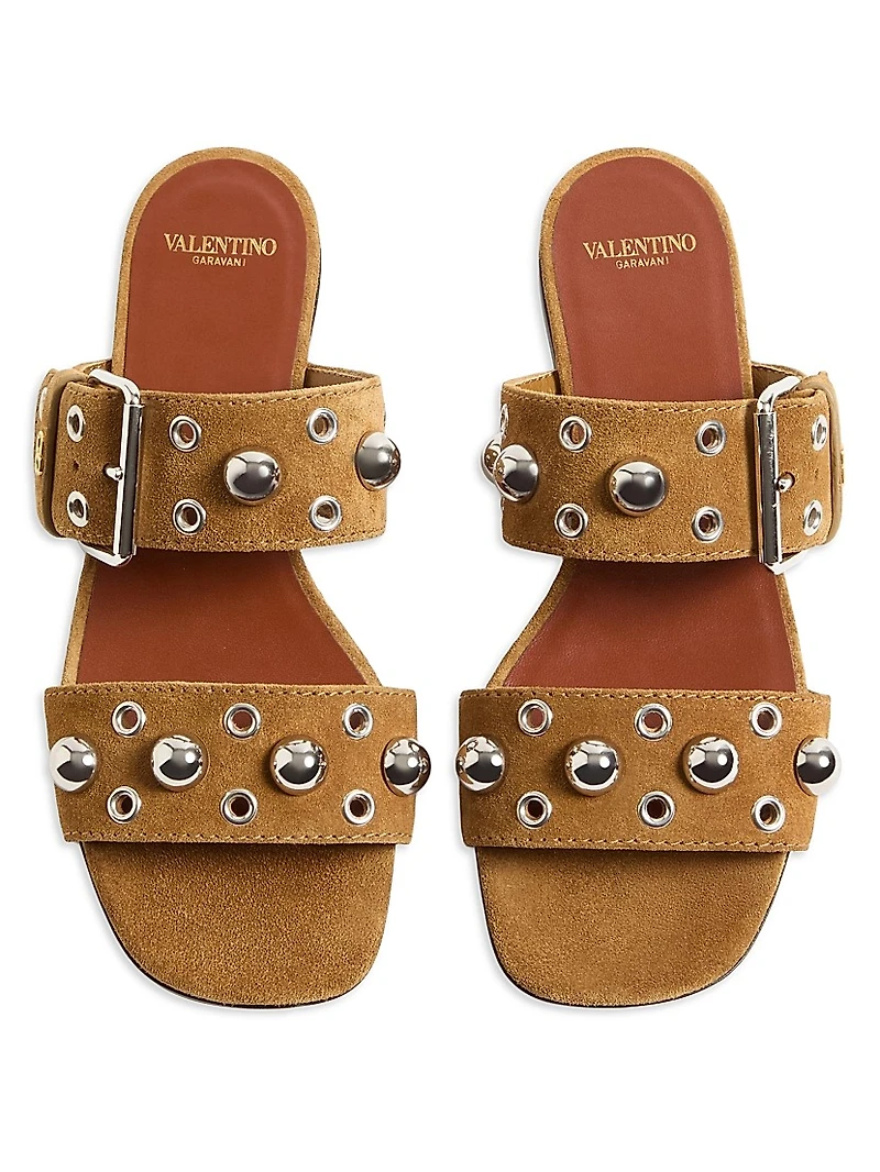 Nellcôte Crust Leather Slide Sandals