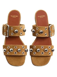 Nellcôte Crust Leather Slide Sandals