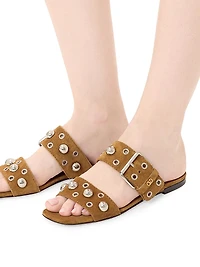 Nellcôte Crust Leather Slide Sandals