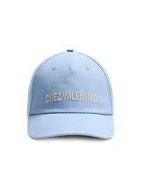 Chez Denim Baseball Cap with Embroidery