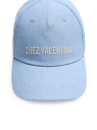 Chez Denim Baseball Cap with Embroidery