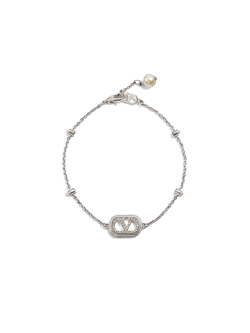Vlogo Signature Bracelet Metal, Pearls and Swarovski® Crystals
