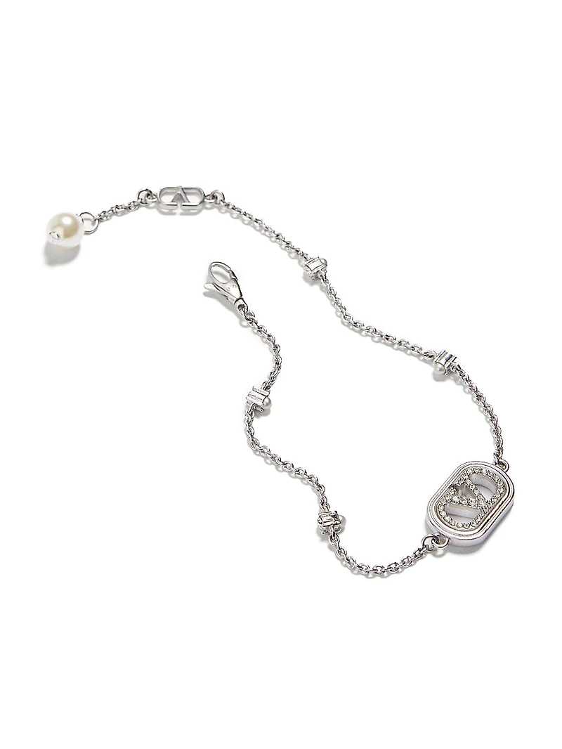 Vlogo Signature Bracelet Metal, Pearls and Swarovski® Crystals