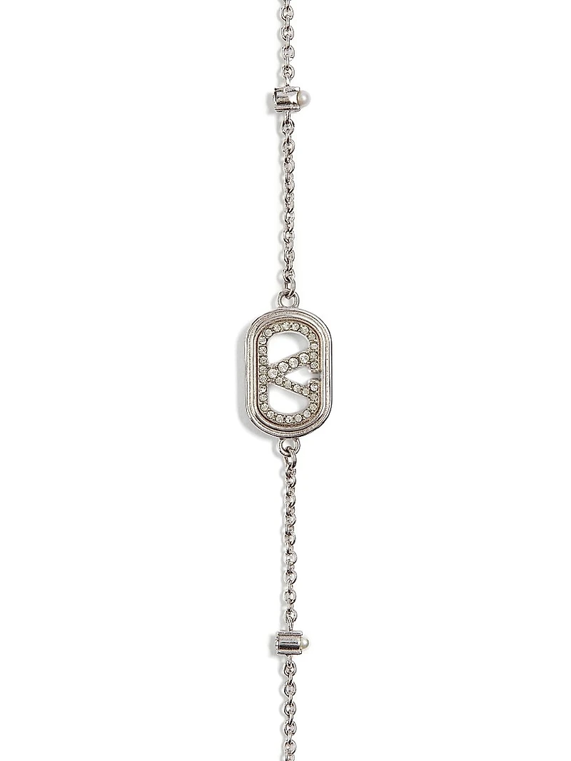 Vlogo Signature Bracelet Metal, Pearls and Swarovski® Crystals