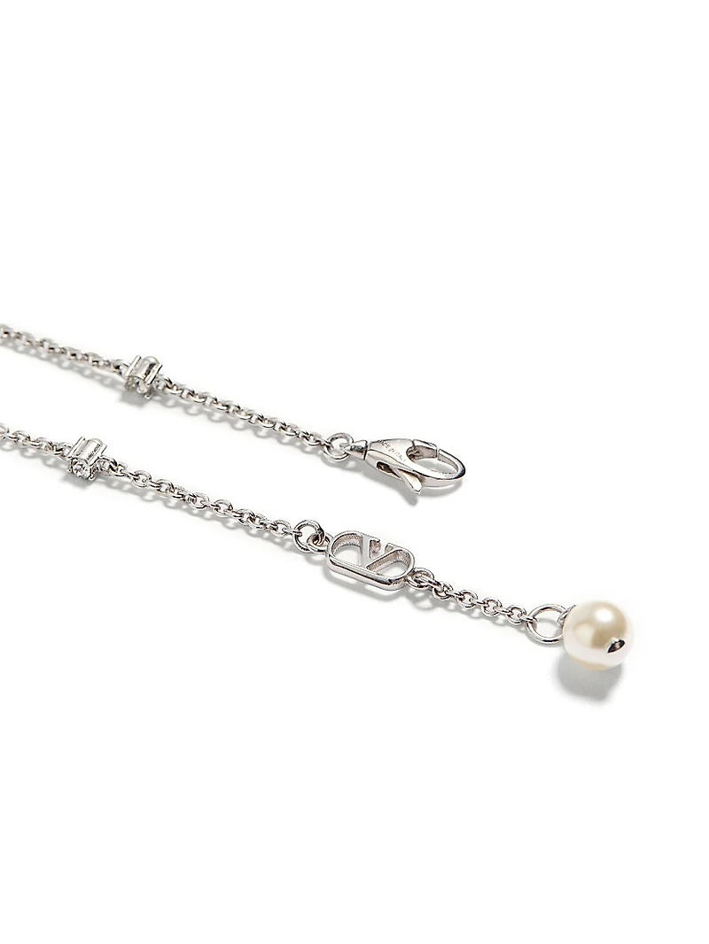 Vlogo Signature Bracelet Metal, Pearls and Swarovski® Crystals