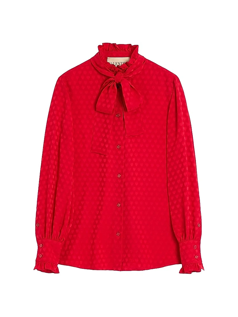 Crepe De Chine Shirt with Cour Coeur Print