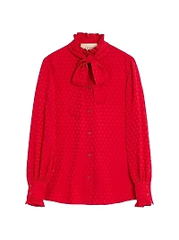 Crepe De Chine Shirt with Cour Coeur Print