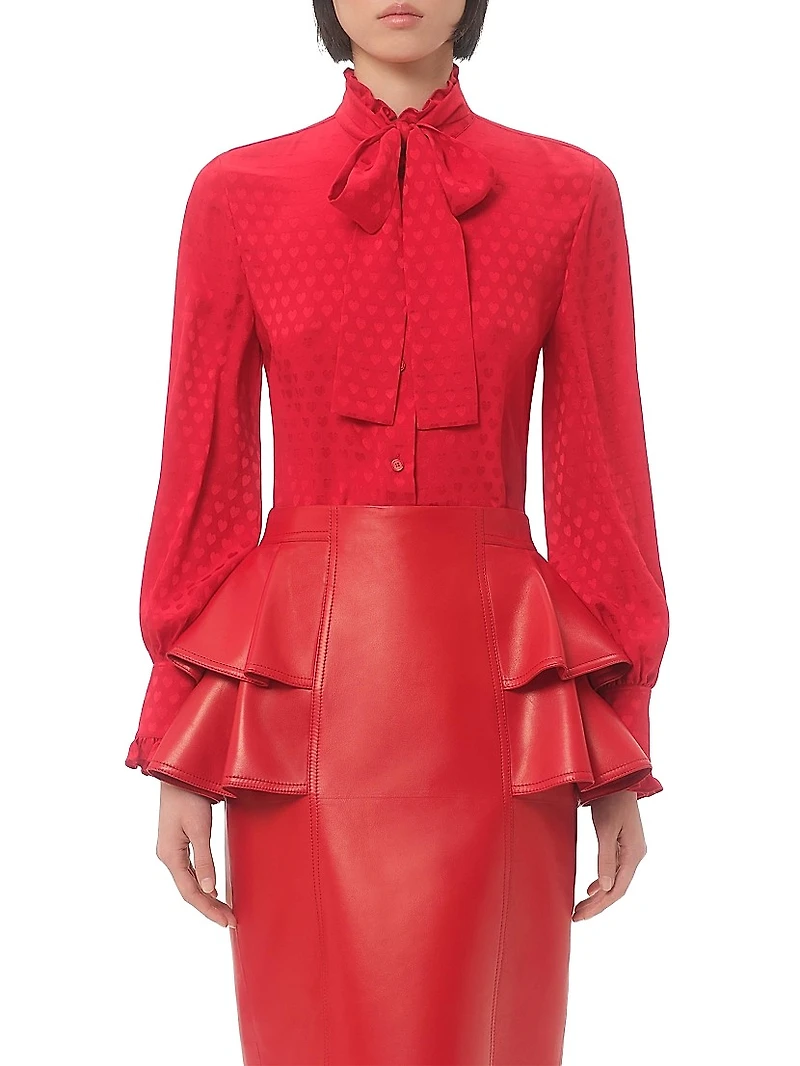 Crepe De Chine Shirt with Cour Coeur Print