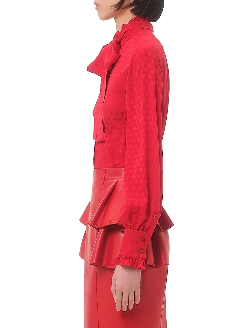 Crepe De Chine Shirt with Cour Coeur Print