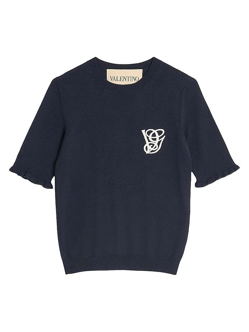 Embroidered Wool Top