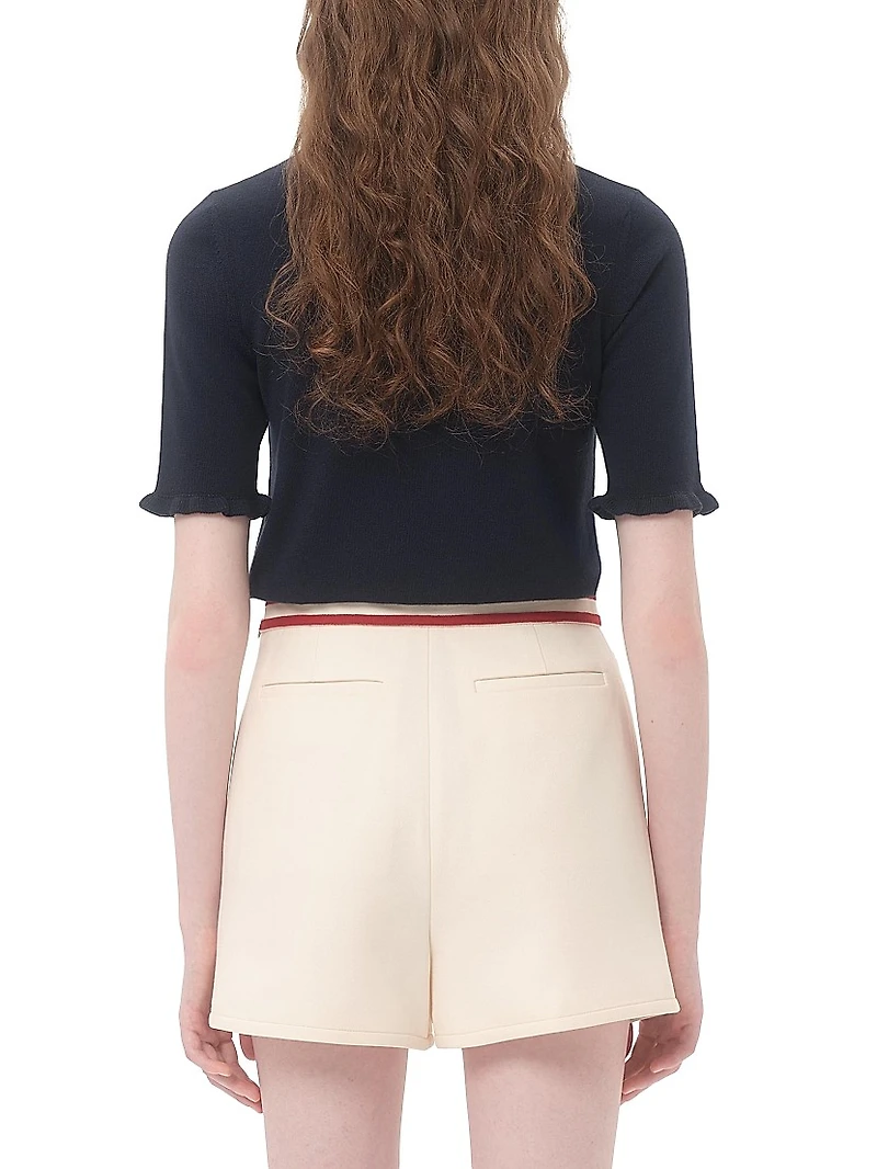 Embroidered Wool Top
