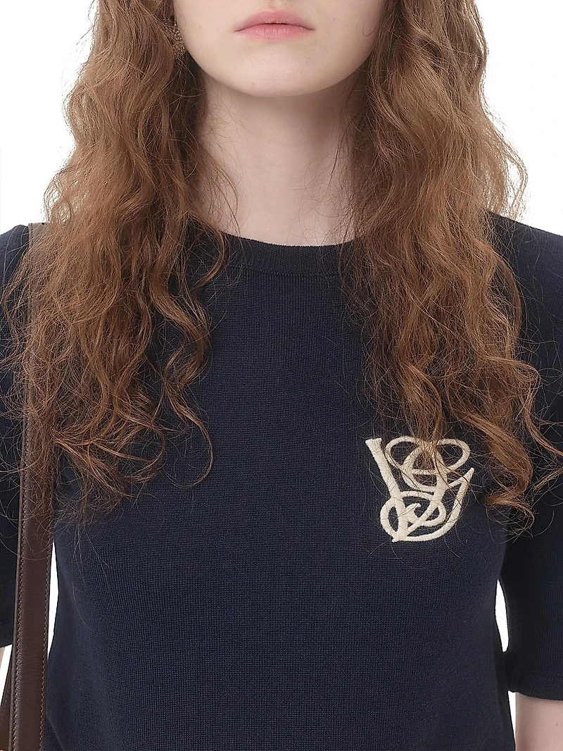 Embroidered Wool Top