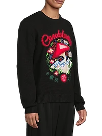 Mushroom Intarsia Crewneck Sweater