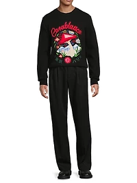 Mushroom Intarsia Crewneck Sweater