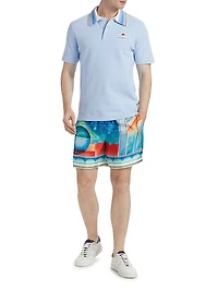 Knit Collar Classic Polo Shirt