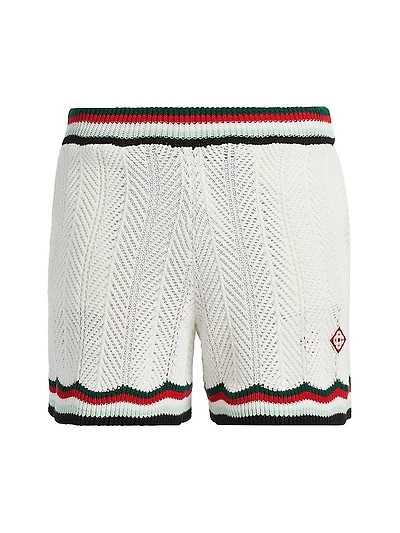 Chevron Faux Crochet Shorts