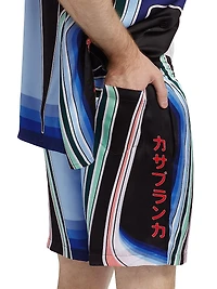 Striped Drawstring Shorts