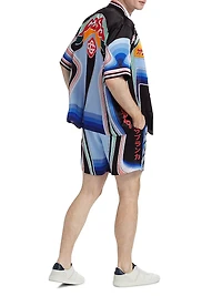 Striped Drawstring Shorts