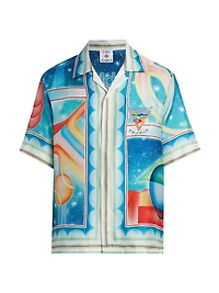 Galaxy Cuban Collar Silk Shirt
