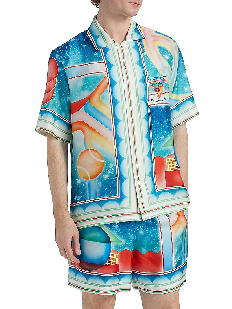 Galaxy Cuban Collar Silk Shirt