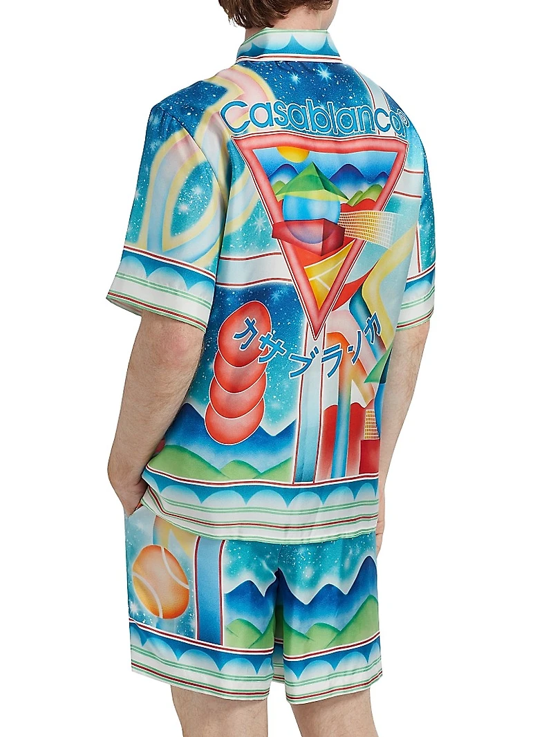 Galaxy Cuban Collar Silk Shirt