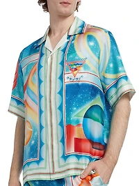Galaxy Cuban Collar Silk Shirt
