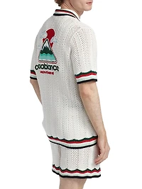 Sporty Faux Crochet Cotton Shirt