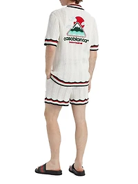 Sporty Faux Crochet Cotton Shirt