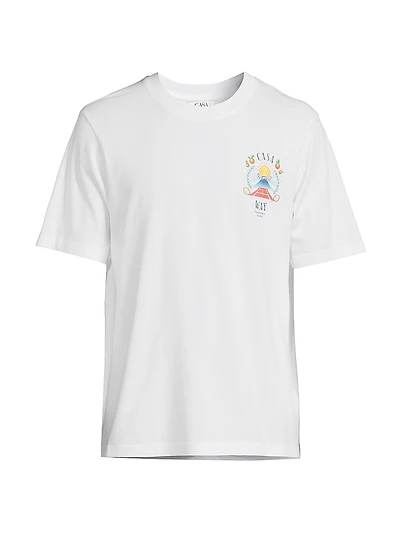 Casa Way Mountain-Print Cotton T-Shirt