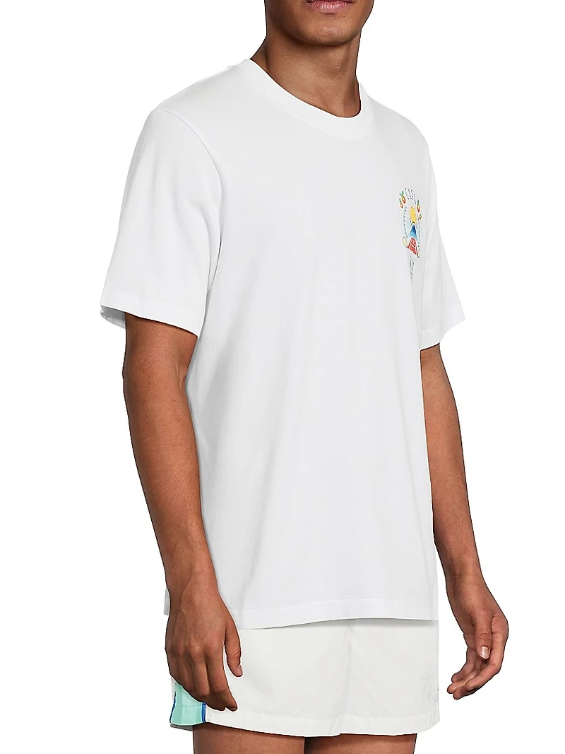 Casa Way Mountain-Print Cotton T-Shirt