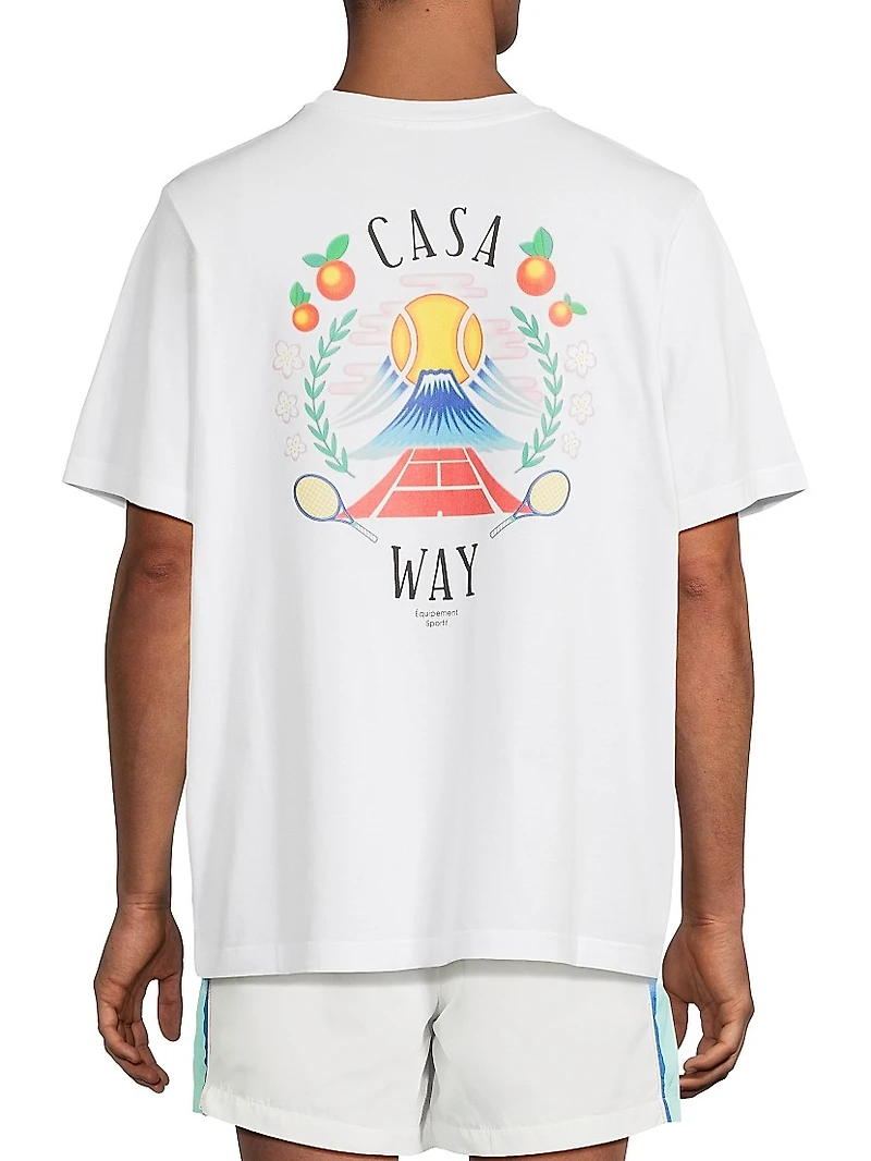 Casa Way Mountain-Print Cotton T-Shirt