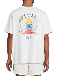 Casa Way Mountain-Print Cotton T-Shirt