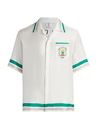 Cuban Collar Silk Shirt