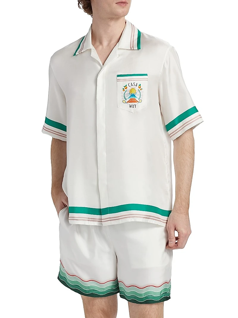 Cuban Collar Silk Shirt